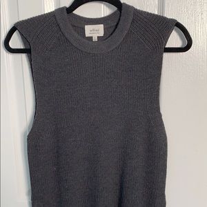 Long Grey Sleeveless Sweater